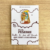 Nativity enamel pin kawaii style VII Sacramentos baby Jesus Mary Joseph Christmas Catholic pin handmade resin coated 3.2 cm