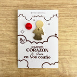 Sacred Heart of Jesus enamel pin Sagrado Corazón Catholic devotion pin kawaii style VII Sacramentos handmade resin coated 3.2 cm religious jewelry