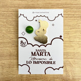 Saint Martha enamel pin Santa Marta Catholic devotional pin kawaii style VII Sacramentos handmade resin coated 3.2 cm religious jewelry