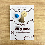 Miraculous Medal Virgin enamel pin Virgen de la Medalla Milagrosa Catholic pin kawaii style VII Sacramentos handmade resin coated 3.2 cm devotional jewelry