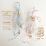 Souvenir Cloth Bag with Sugared Almonds and Religious Medals for Door Hanging x 6 Units