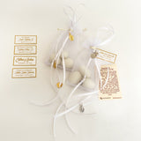 Souvenir Cloth Bag with Sugared Almonds and Religious Protection Medals for Door Hanging x 6 Units