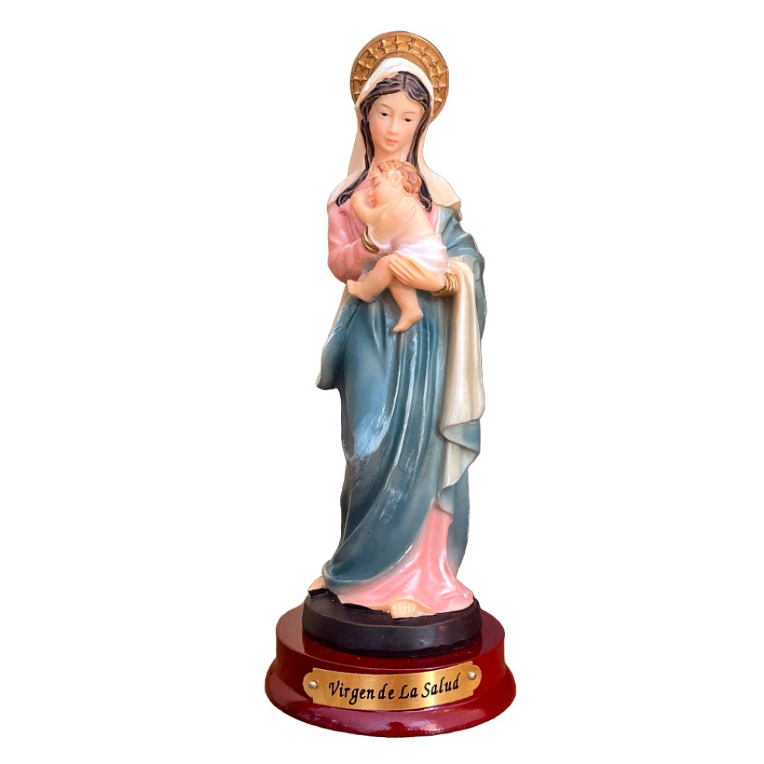 Statue of Our Lady of Health with Wooden Base – 5 inches