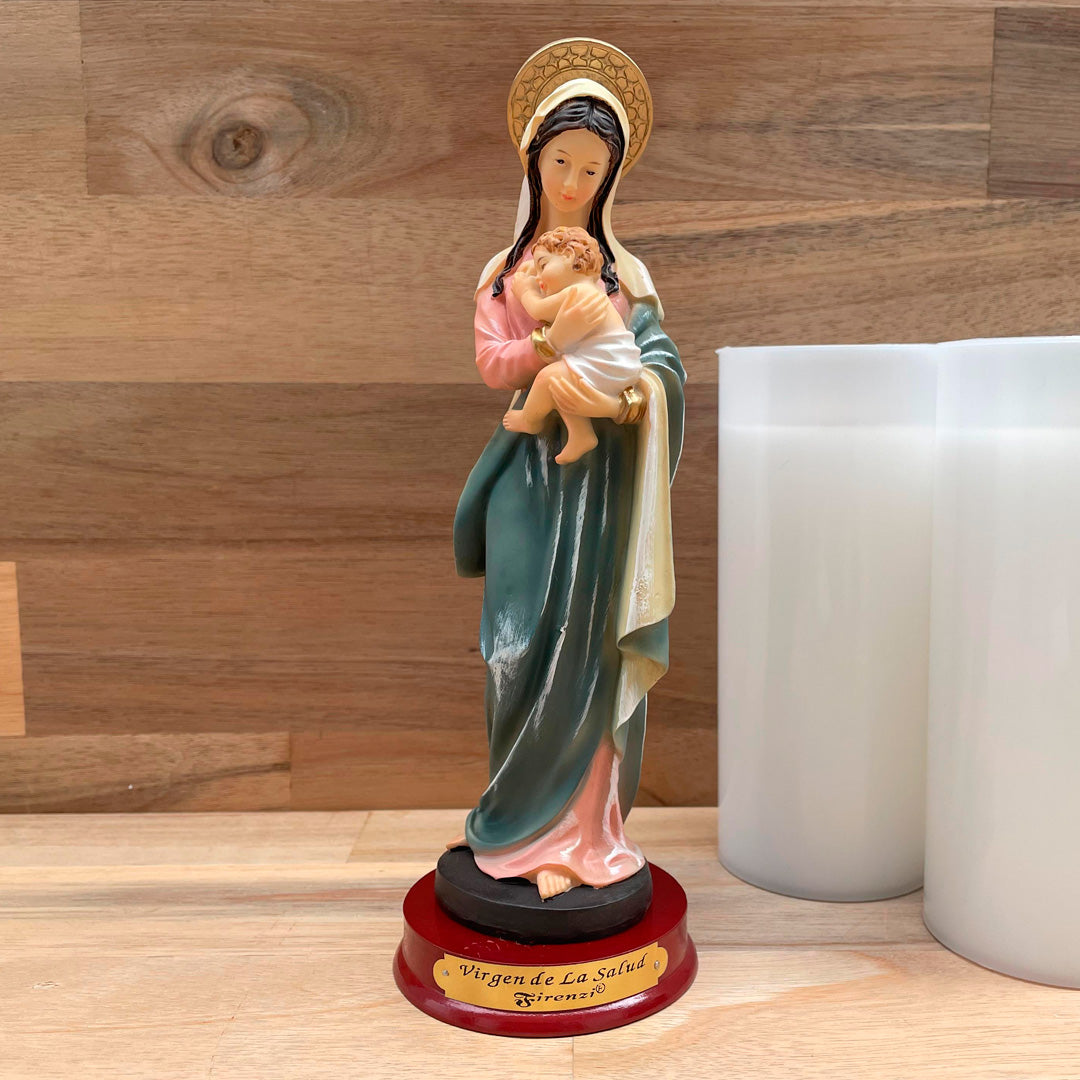 Our Lady of Health Statue with Wooden Base – 8 inches