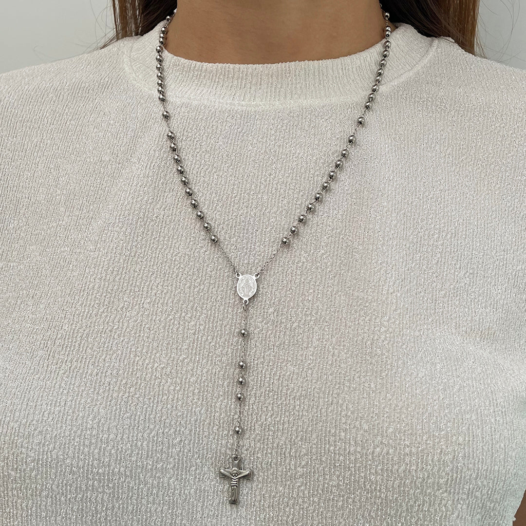 Silver-Plated Steel Rosary