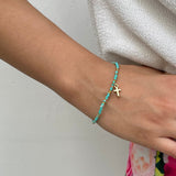 Elastic Bracelet with Cross Pendant (Set of 5, Choose Your Color)