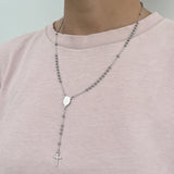 Small Silver-Plated Steel Rosary