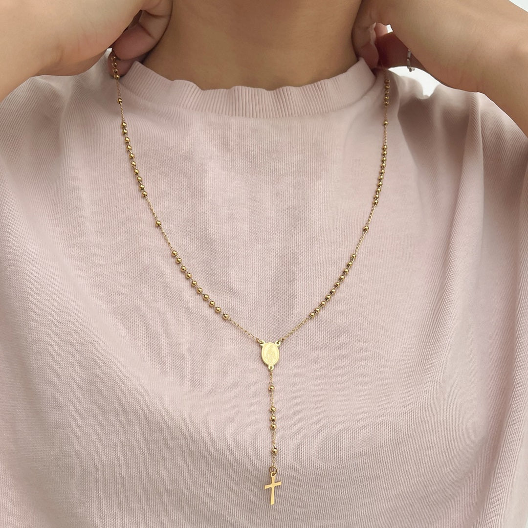 Small Gold-Plated Steel Rosary