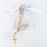 Rosary with Three Gold Finish (Gold, White, and Rose)