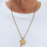 Gold-Plated Steel Chain with St. Benedict Medal and Cross