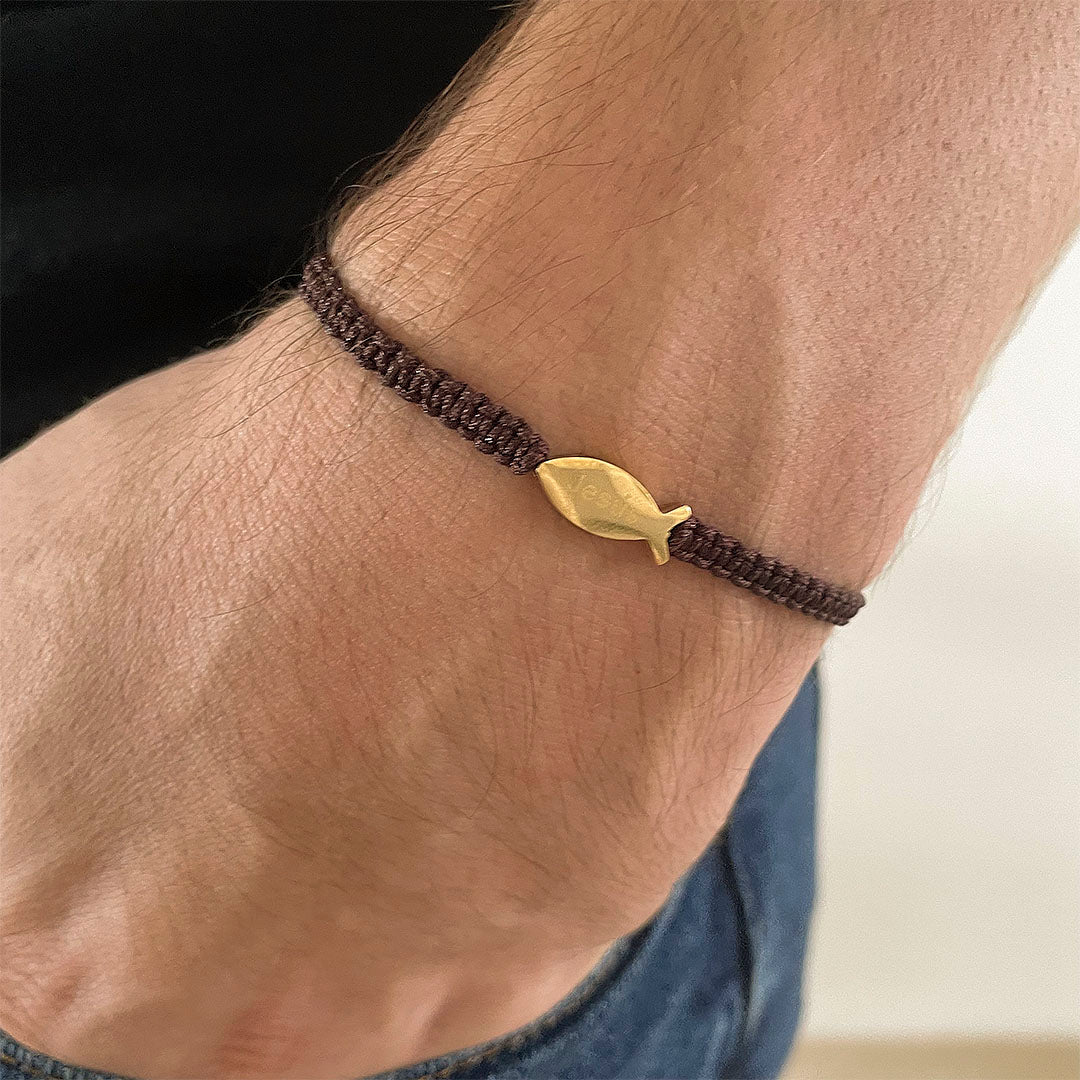 Woven Bracelet with Fish Symbol