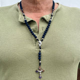 Rosary with Blue Neoprene Beads