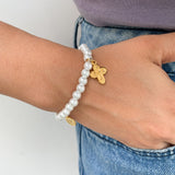 Pearl Bracelet with Four Faith Medals