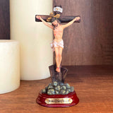 Statue of the Crucified Jesus with Wooden Base - 5 inches