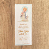 Pack of 12 Bookmarker Style Prints for First Communion - Design of Boy (Little Shepherd with Sheep)