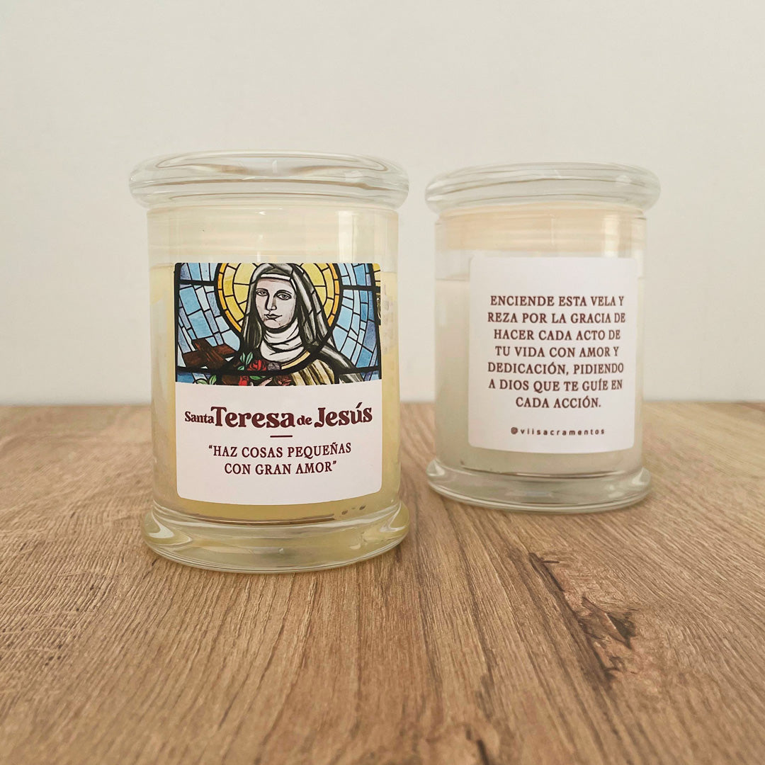 Candle with Image of Saint Thérèse of Lisieux