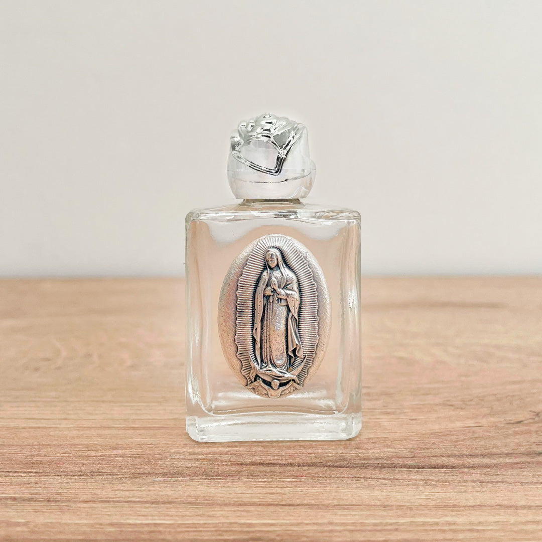 Holy Water Jar with Full-Body Image of Our Lady of Guadalupe