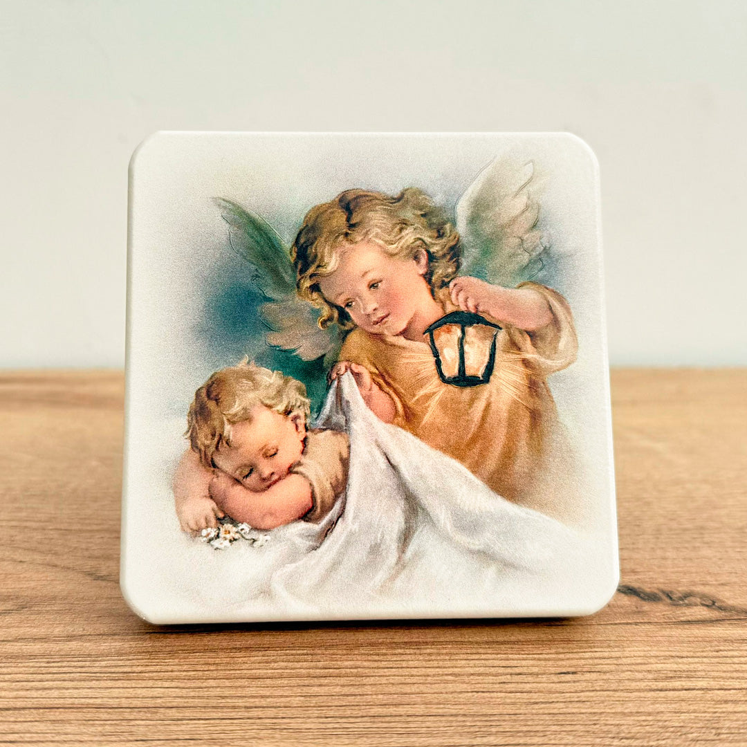 Guardian Angel Table Frame - White Painted Wood