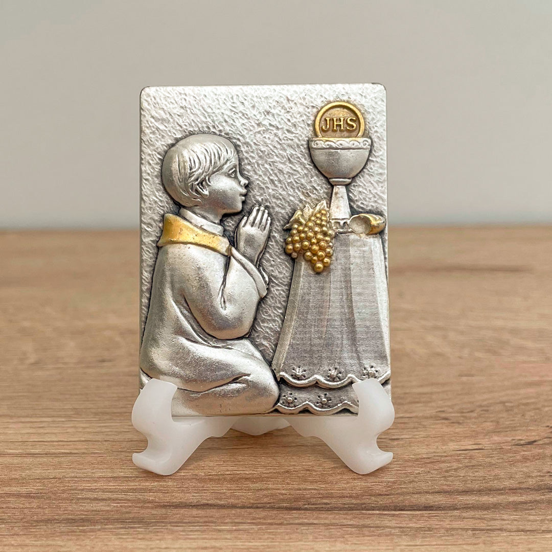 Plaque Ornament in Oratory Style - Praying Child