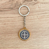 Keychain Bicolor Medal St. Benedict