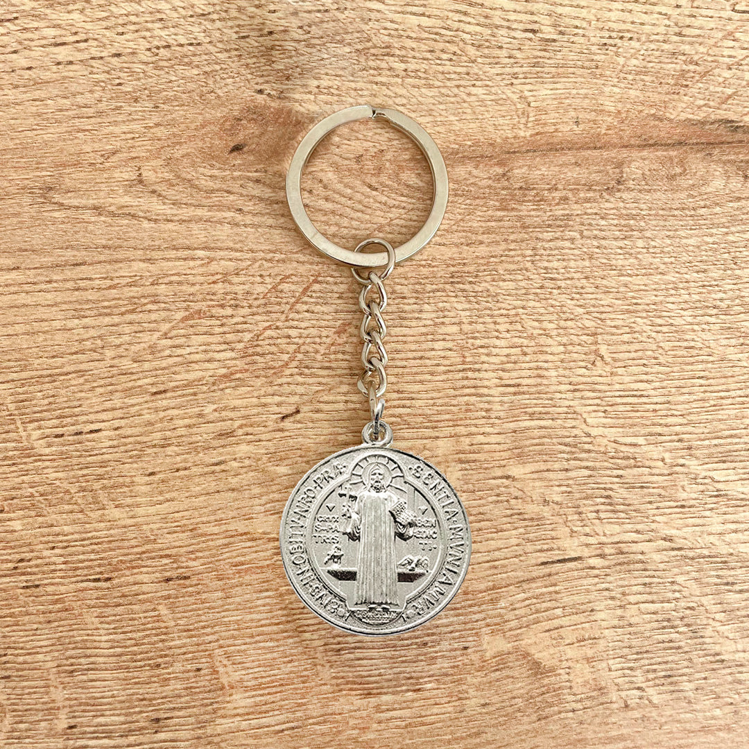 Keychain with St. Benedict Medal - Round (3 cm)