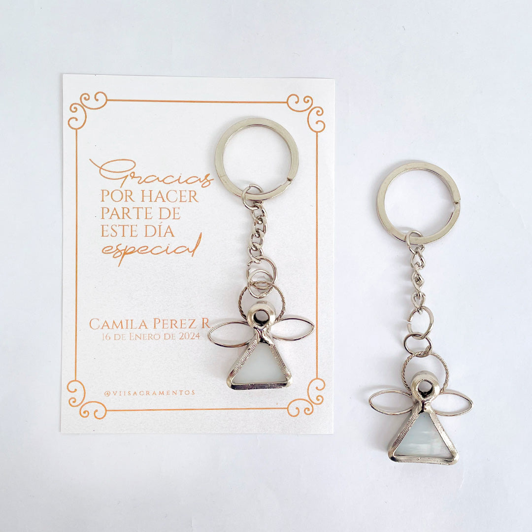 Souvenir Keychain with Angel with Card x 6 Units