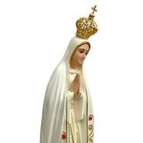 Our Lady of Fatima Statue with White Mantle - 11” (28 cm)