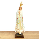 Our Lady of Fatima Statue with White Mantle - 11” (28 cm)