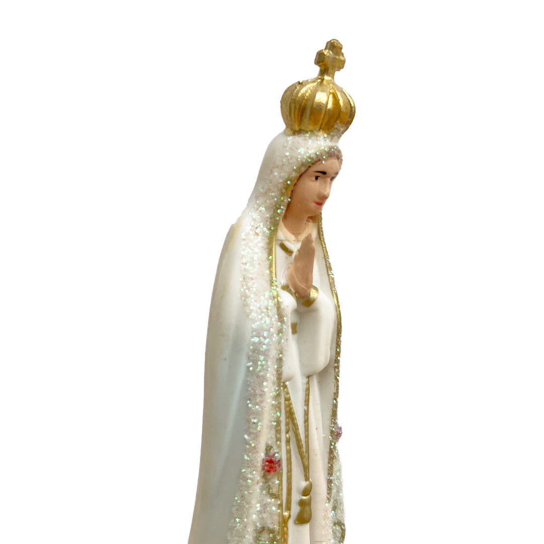 Glittered Statue of Our Lady of Fátima - 4.3 Inches (11 cm)