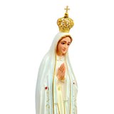 Our Lady of Fatima Statue with White Mantle - 19.6” (50 cm)