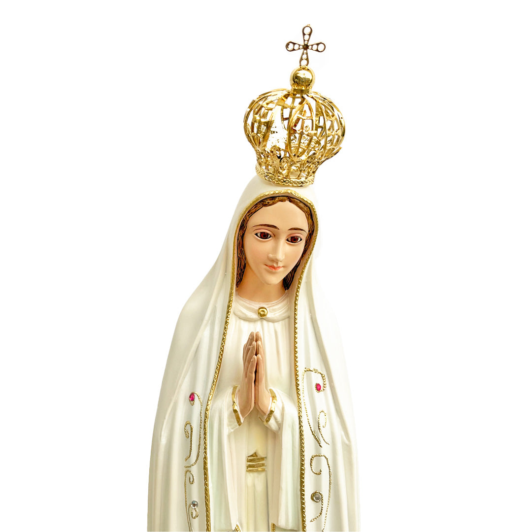 Our Lady of Fatima Statue with White Mantle - 23.6” (60 cm)