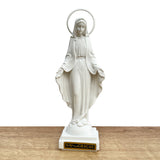 Our Lady of the Miraculous Medal Statue with Wood-Style Base - 6.3” (16 cm)