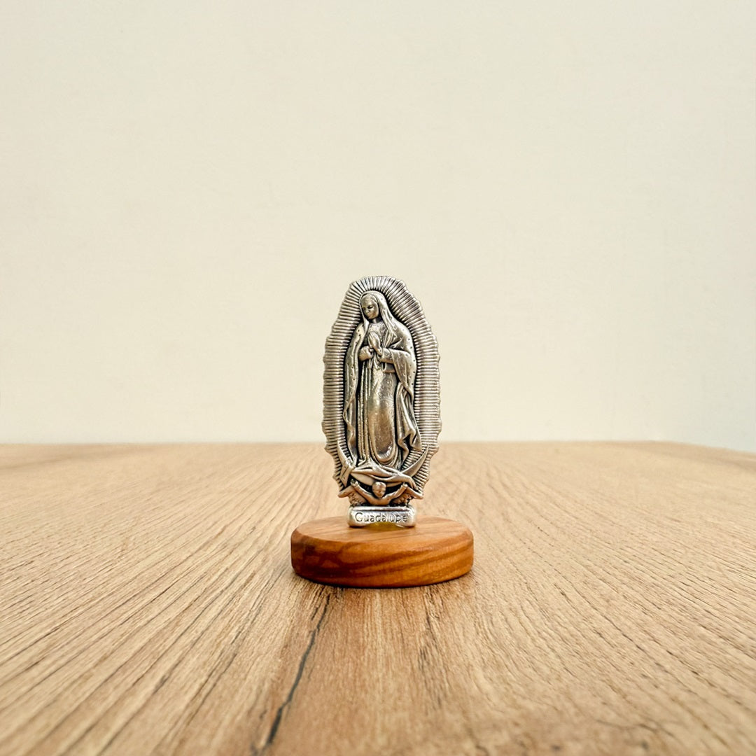 Our Lady of Guadalupe on an Olive Wood Base