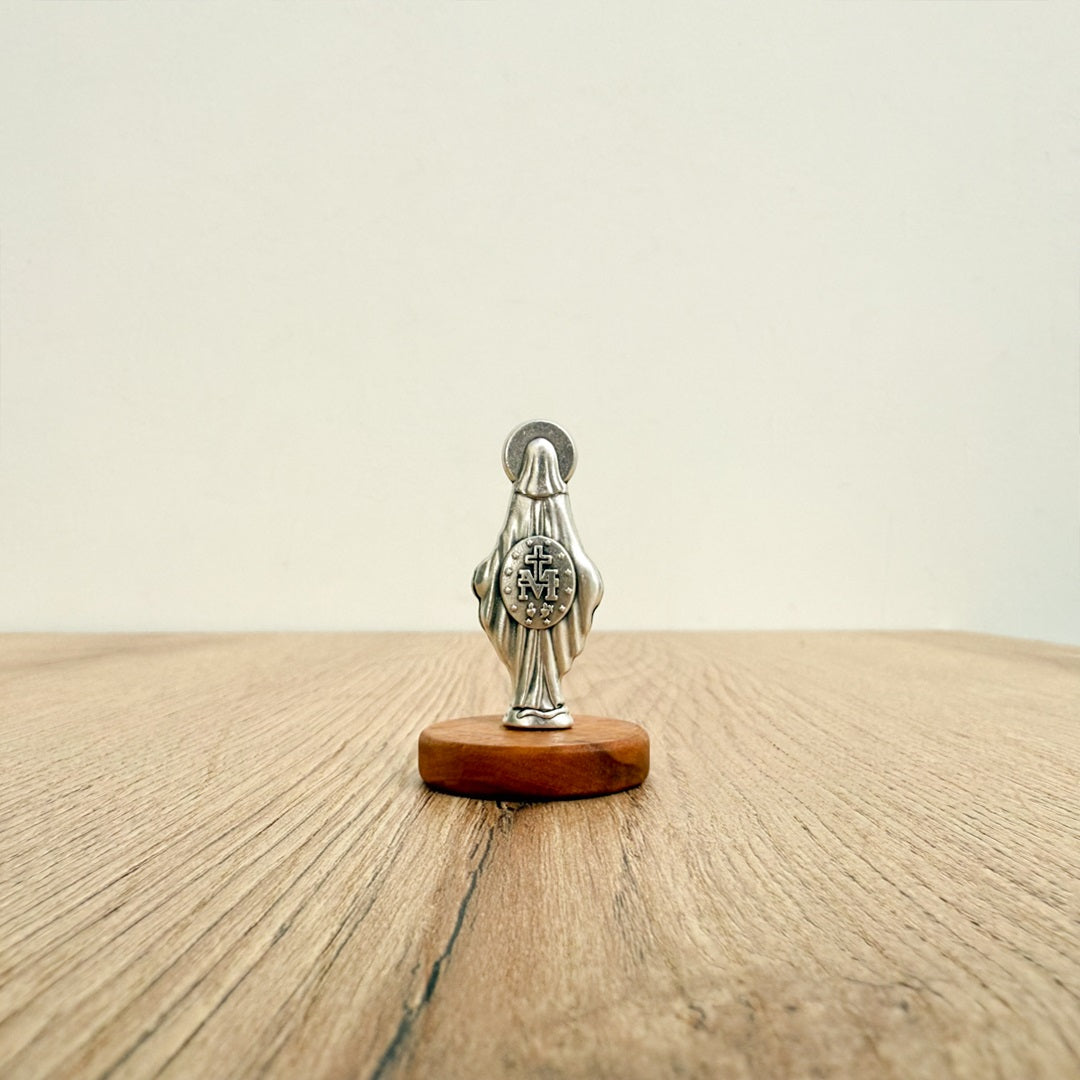 Miraculous Virgin on an Olive Wood Base