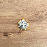 Italian Medallion of St. Benedict Bicolor 0.6"