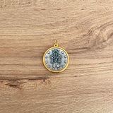 Italian Medallion of the Miraculous Medal Virgin Bicolor 0.6"