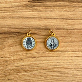 Italian Medallion of the Miraculous Medal Virgin Bicolor 0.6"