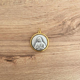 Italian Medallion of Our Lady of Guadalupe and Divine Mercy Jesus Bicolor 0.6"