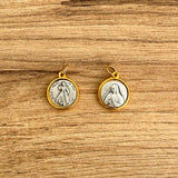 Italian Medallion of Our Lady of Guadalupe and Divine Mercy Jesus Bicolor 0.6"