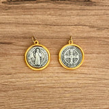 Italian Medallion of Saint Benedict Bicolor 0.9"