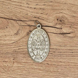 Silver-Plated Oval Saint Benedict Medallion