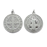 Silver Saint Benedict Medallion 1.18"
