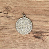 Silver Saint Benedict Medallion 1.18"