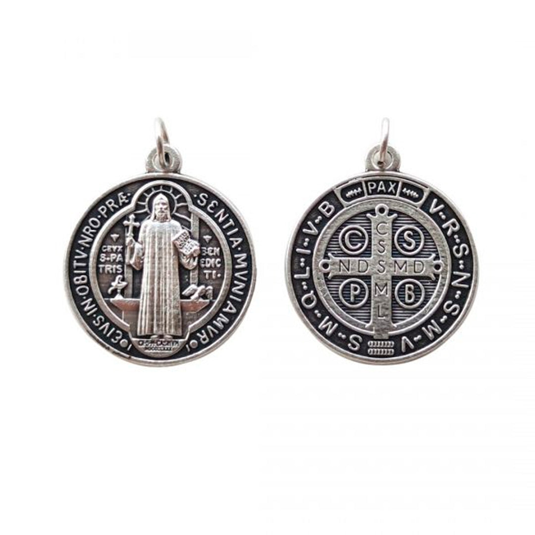 Saint Benedict Silver Medallion 1"