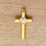 Christ of Saint Benedict Italian in Gold-Plated Zamak with Square Tips