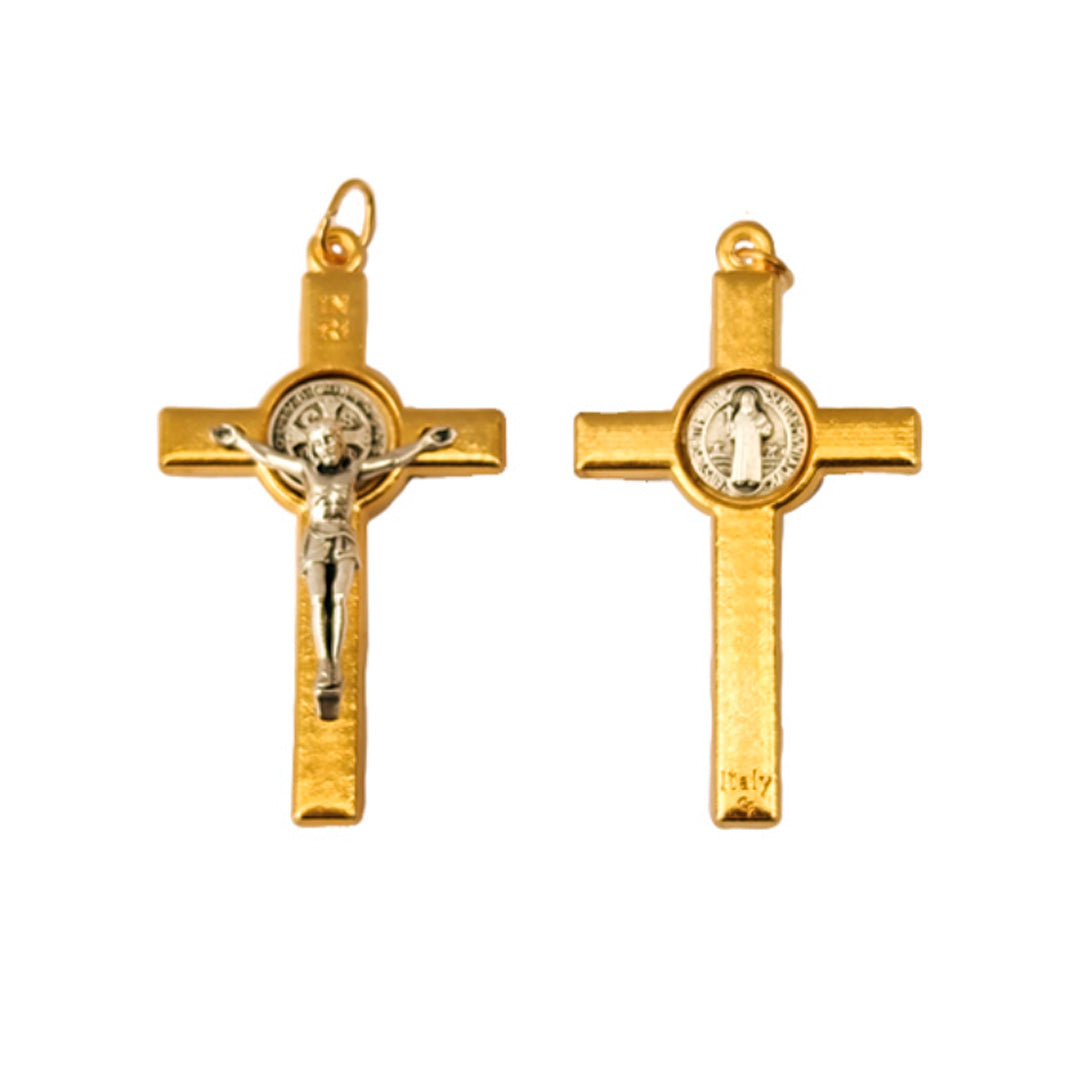 Christ of Saint Benedict Italian in Gold-Plated Zamak with Square Tips