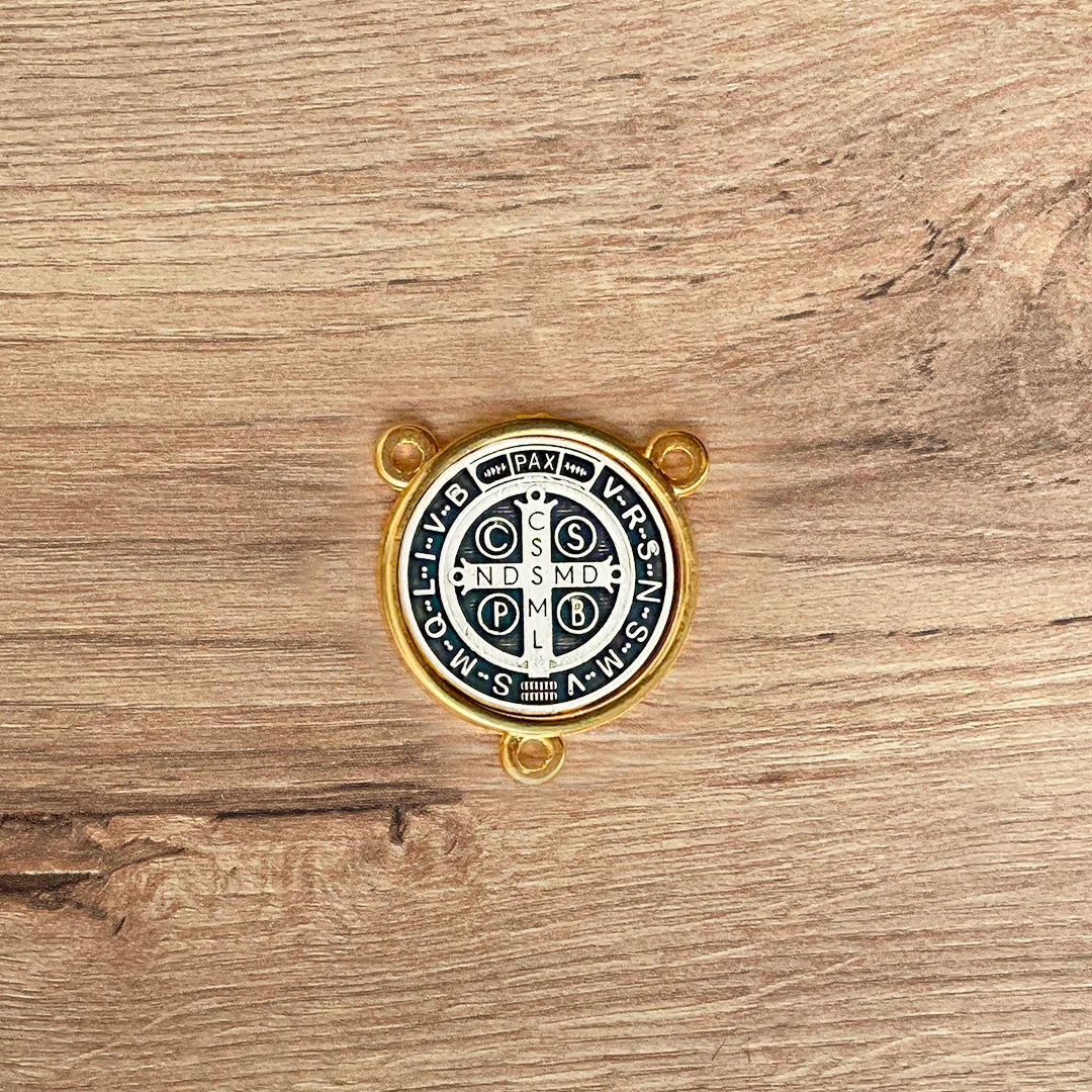 Medal of Saint Benedict Medal Bicolor with 3 Holes 0.87in