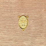 Miraculous Medal Gold-Plated with Three Holes 0.83in