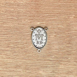 Miraculous Medal Silver-Plated with Three Holes 0.47in