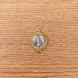 Italian Medallion Type Spacer (with two holes) of the Virgin of the Miraculous Medal 0.63in